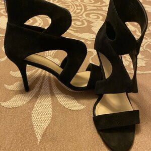 Marc Fisher Black Suede Caged Gladiator Heels Size 9